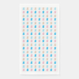 Elegantes rosa blaues Mit Monogramm Zeichensymbol Serviette