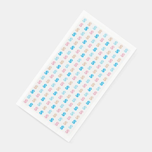 Elegantes rosa blaues Mit Monogramm Zeichensymbol Serviette (Ecke)