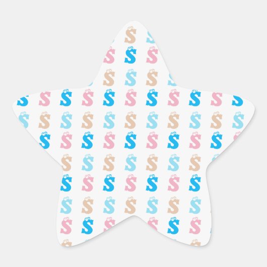 Elegantes rosa blaues Mit Monogramm Zeichensymbol Stern-Aufkleber (Vorderseite)