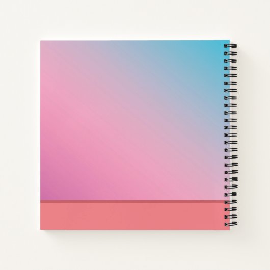 Elegantes rosa blaues Trendy Modernes Monogramm Notizblock (Rückseite)