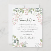 Elegantes rosa Blossom Beerdigung des Beileids Wat Dankeskarte (Vorderseite)