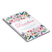 Elegantes Rosa Blue Floral Named Devotion Journal Notizblock (Rechte Seite)