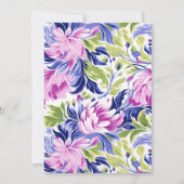 Elegantes Rosa Blue Floral Wohltätigkeit Event Gal Einladung (Rückseite)