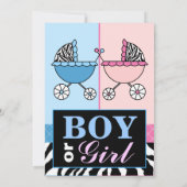 Elegantes Rosa Blue Zebra Gender Reveveal Party Ei Einladung (Rückseite)