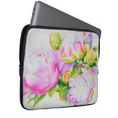 Elegantes rosa, blühendes Aquarellbild Laptopschutzhülle (Vorne Rechts)