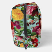 Elegantes rosa Blume Aqua-Muster Monogramm Waschbeutel (Rechts)