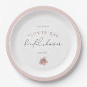 Elegantes Rosa Blume Bar Pappteller (Vorderseite)