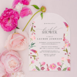 Elegantes rosa Blume Brautparty Acryleinladungen