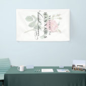 Elegantes rosa Blume Brautparty Banner (Messeveranstaltung)