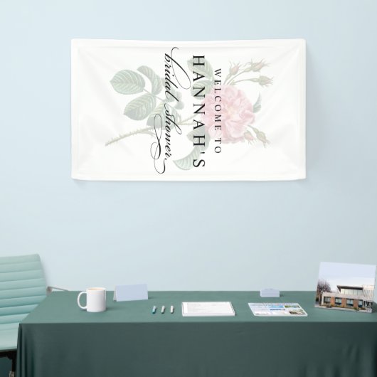 Elegantes rosa Blume Brautparty Banner (Messeveranstaltung)