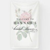 Elegantes rosa Blume Brautparty Banner (Vertikal)