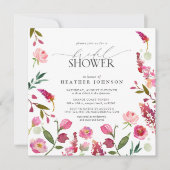 Elegantes rosa Blume Brautparty Einladung (Vorderseite)