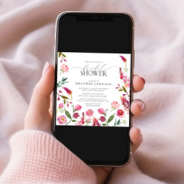 Elegantes rosa Blume Brautparty Einladung