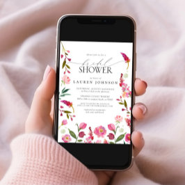 Elegantes rosa Blume Brautparty Einladung