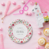 Elegantes rosa Blume Brautparty Pappteller (Party)