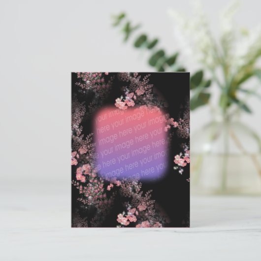 Elegantes Rosa Blume Foto Postkarte (Stehend Vorderseite)