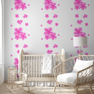 Elegantes rosa Blume Peel und Stick Tapete