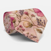 Elegantes rosa Blumen-Gartenmuster Krawatte (Gerollt)