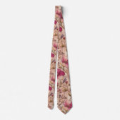 Elegantes rosa Blumen-Gartenmuster Krawatte (Rückseite)