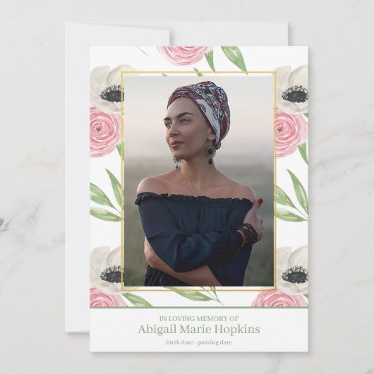 Elegantes rosa Blumen in liebevollem Dankeskarte (Vorderseite)