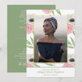 Elegantes rosa Blumen in liebevollem Dankeskarte (Vorne/Hinten)