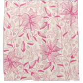 Elegantes rosa Blumen-Muster Duschvorhang (Vorderseite)