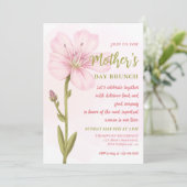 Elegantes rosa Blumen-Muttertags-Brunch Einladung (Stehend Vorderseite)