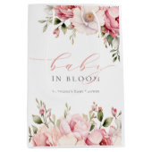 Elegantes rosa Blumenbaby in Bloom Girl Baby Showe Mittlere Geschenktüte (Vorderseite)