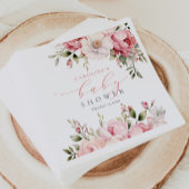 Elegantes rosa Blumenbaby in Bloom Girl Baby Showe Serviette