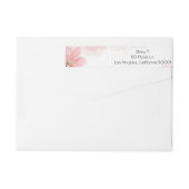 Elegantes rosa Blumenbeet rund um das Label (Rückseite)