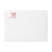 Elegantes rosa Blumenbeet rund um das Label (Vorderseite)