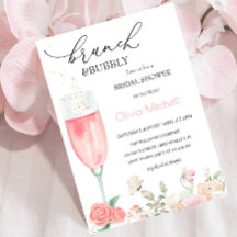 Elegantes rosa Blumenbrunch & Bubbly Brautparty