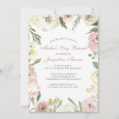 Elegantes Rosa Blumenbrunch Einladung (Vorderseite)