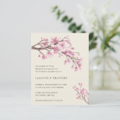 Elegantes rosa Blumenbudget Einladung zur Hochzeit (Stehend Vorderseite)