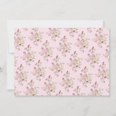 elegantes rosa Blumenfeder BRIDE Brautparty Einladung (Rückseite)