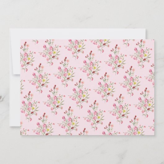 elegantes rosa Blumenfeder BRIDE Brautparty Einladung (Rückseite)