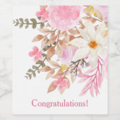 Elegantes Rosa Blumenfest - Essen und Trinken Weinetikett (Einzelnes Label)