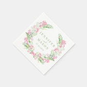 Elegantes rosa Blumengarten SommerWedding Paper Serviette (Ecke)