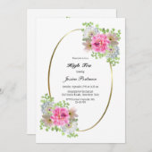 Elegantes rosa Blumengebirge Brautparty Einladung (Vorne/Hinten)