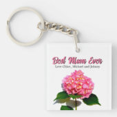 Elegantes rosa Blumengeschenk für Mama Schlüsselanhänger (Vorderseite)