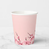 Elegantes rosa Blumenkirschchen Blossom Party Pappbecher (Links)