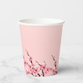 Elegantes rosa Blumenkirschchen Blossom Party Pappbecher (Vorderseite)
