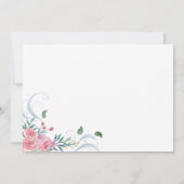 Elegantes Rosa Blumenkleid Brautparty Einladung (Rückseite)