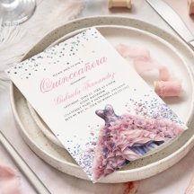 Elegantes, rosa Blumenkleid Quinceanera