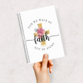 Elegantes rosa Blumenkreuz Notizblock