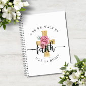 Elegantes rosa Blumenkreuz Notizblock