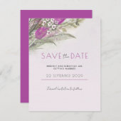 Elegantes Rosa Blumenladen Save the Date einladen (Vorne/Hinten)
