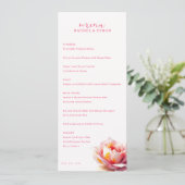 Elegantes rosa Blumenmenü Menükarte (Stehend Vorderseite)