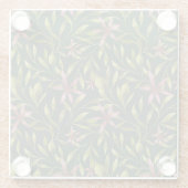 Elegantes rosa Blumenmuster auf dunklem Hintergrun Glasuntersetzer (Rückseite)