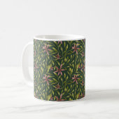 Elegantes rosa Blumenmuster auf dunklem Hintergrun Kaffeetasse (Vorderseite Links)